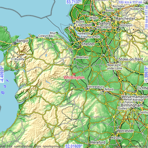 Topographic map of Whittington