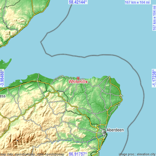 Topographic map of Whitehills