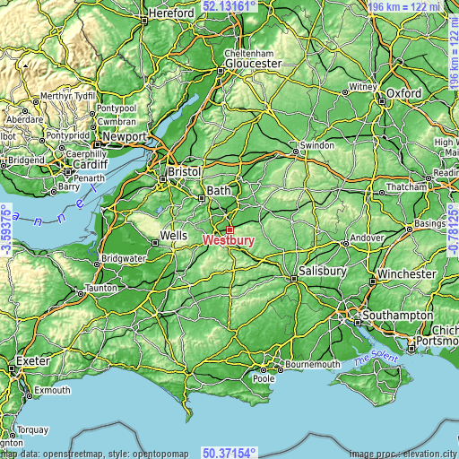 Topographic map of Westbury