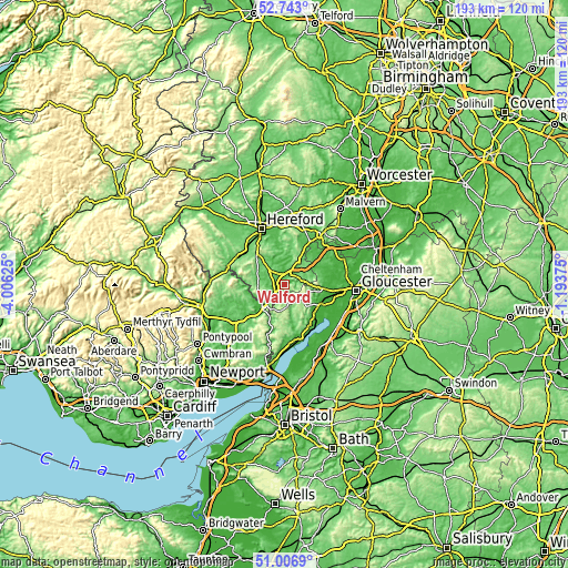 Topographic map of Walford