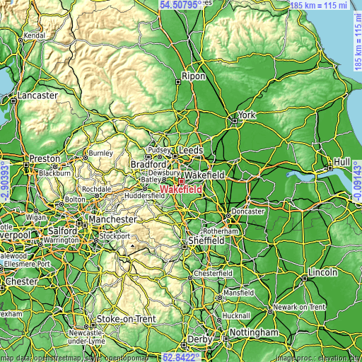 Topographic map of Wakefield