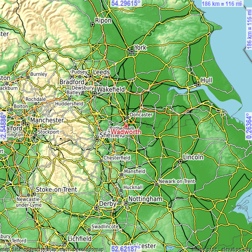 Topographic map of Wadworth