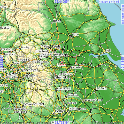 Topographic map of Upton