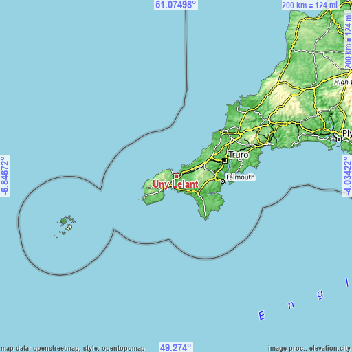 Topographic map of Uny Lelant