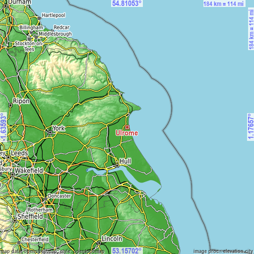 Topographic map of Ulrome