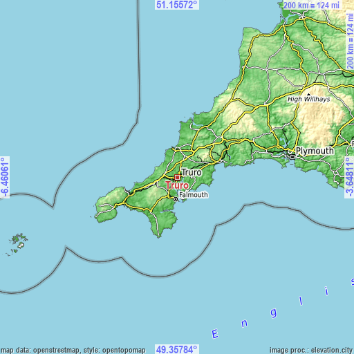 Topographic map of Truro