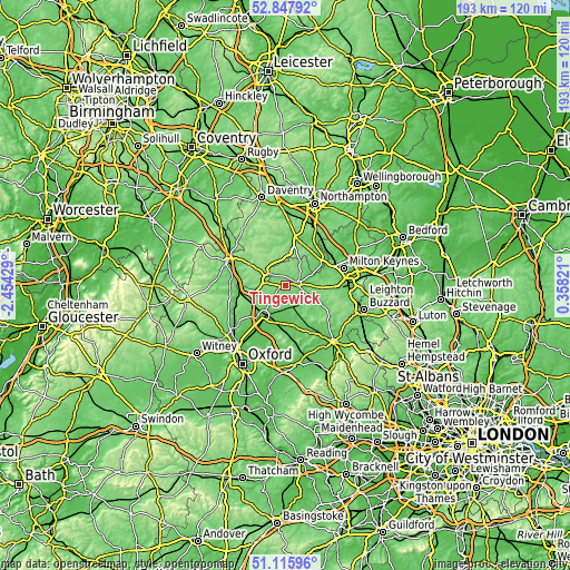 Topographic map of Tingewick