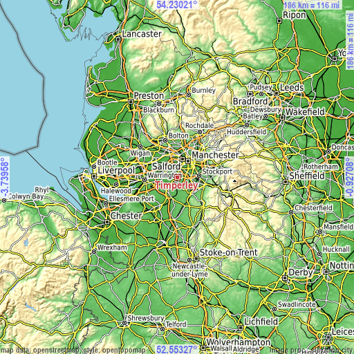 Topographic map of Timperley