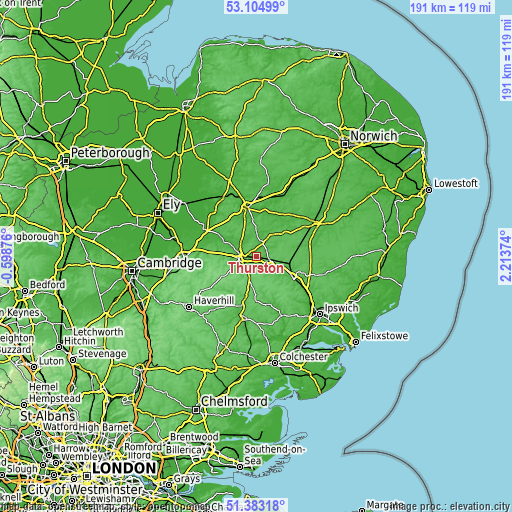 Topographic map of Thurston