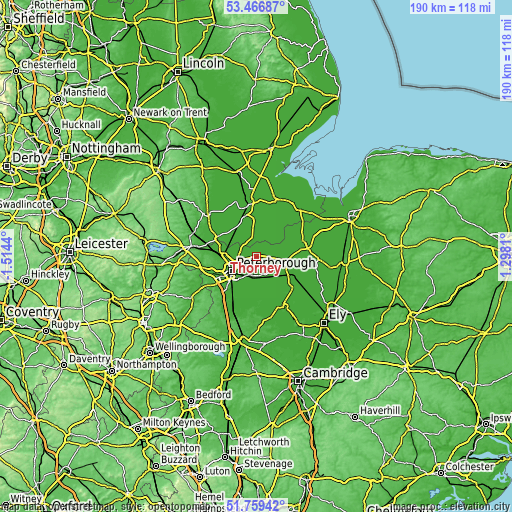 Topographic map of Thorney