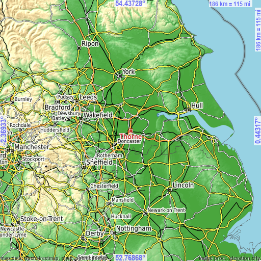 Topographic map of Thorne