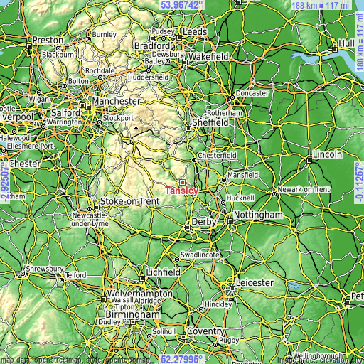 Topographic map of Tansley