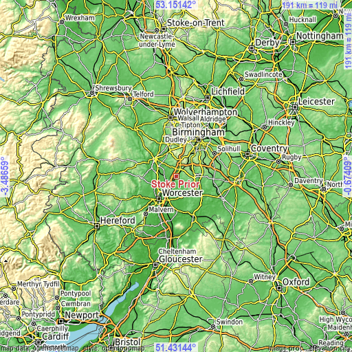 Topographic map of Stoke Prior