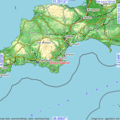 Topographic map of Stoke Gabriel