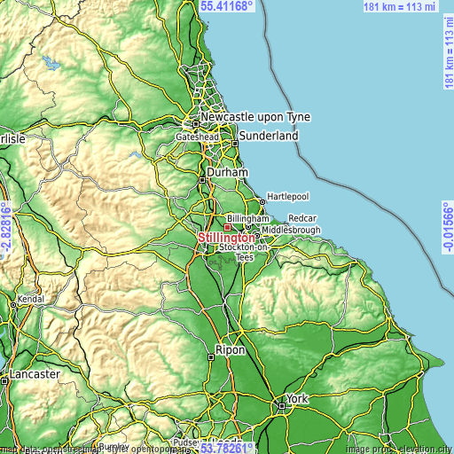 Topographic map of Stillington