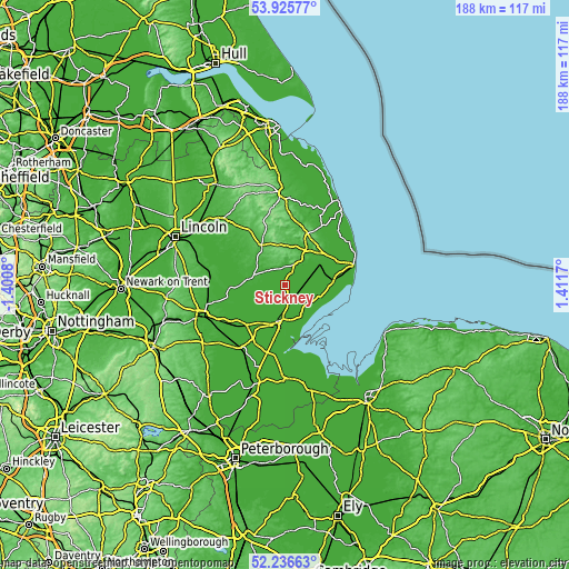 Topographic map of Stickney