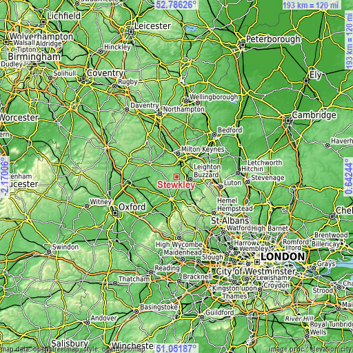 Topographic map of Stewkley