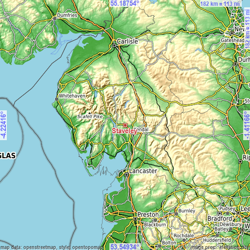 Topographic map of Staveley