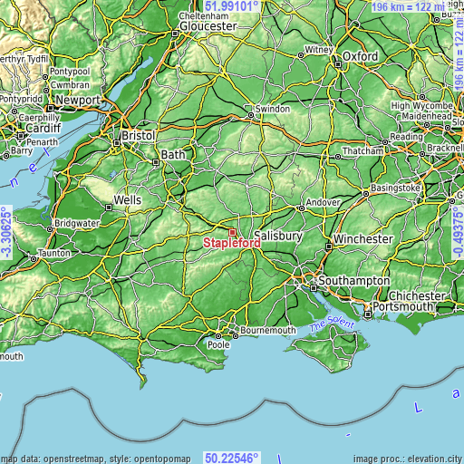 Topographic map of Stapleford