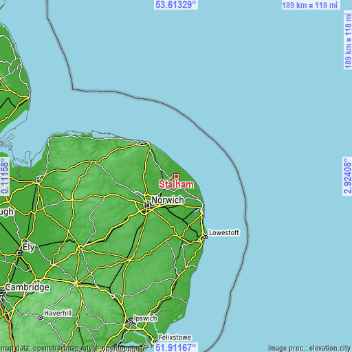 Topographic map of Stalham