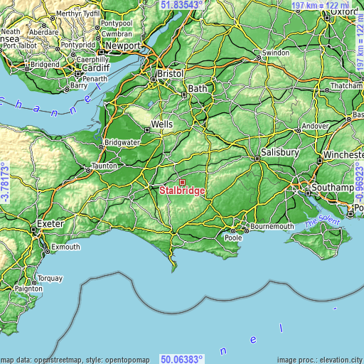 Topographic map of Stalbridge