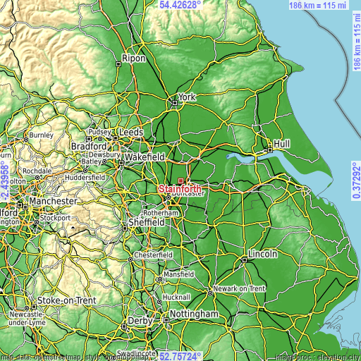 Topographic map of Stainforth