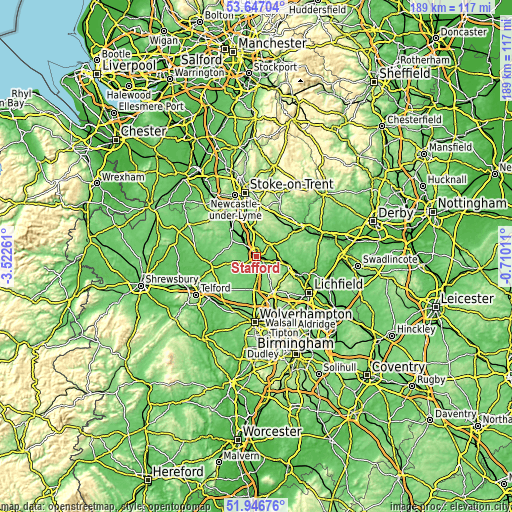 Topographic map of Stafford