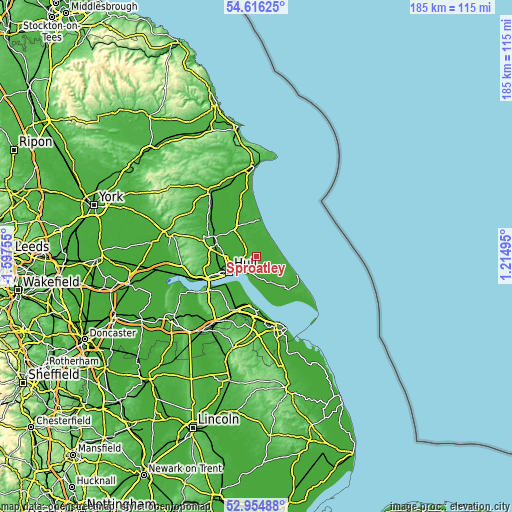 Topographic map of Sproatley