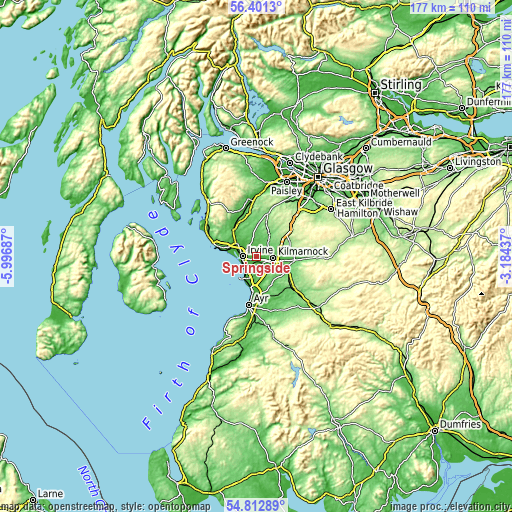 Topographic map of Springside