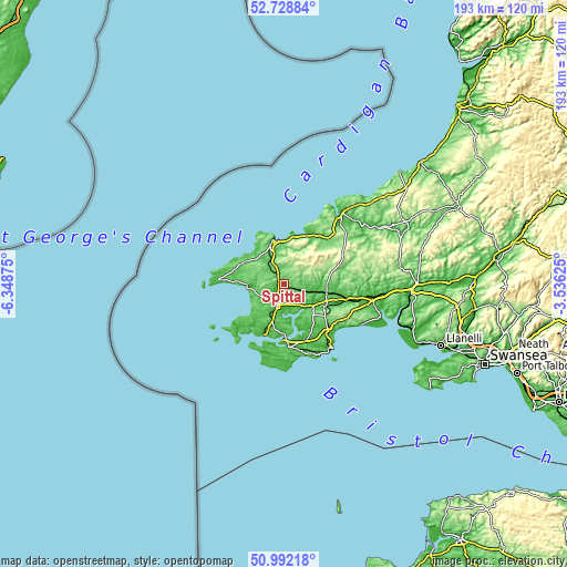 Topographic map of Spittal