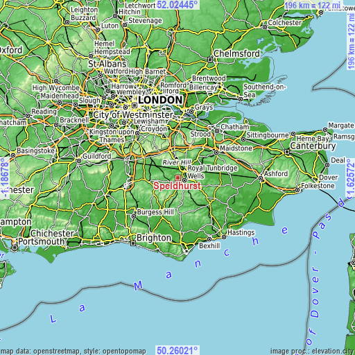 Topographic map of Speldhurst