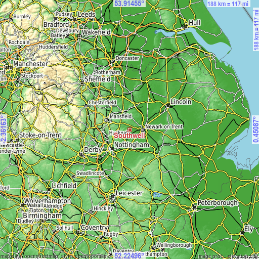 Topographic map of Southwell