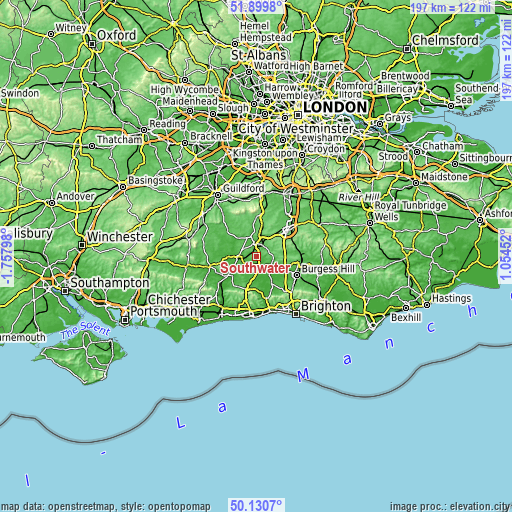 Topographic map of Southwater