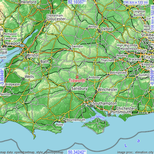 Topographic map of Tidworth