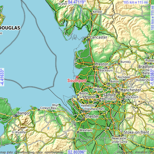 Topographic map of Southport