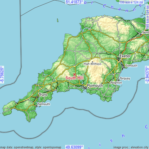 Topographic map of South Hill