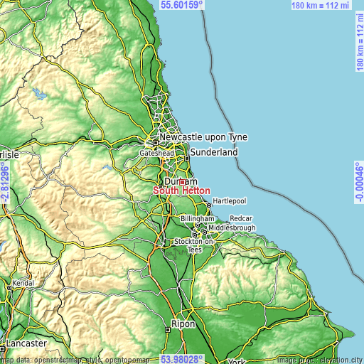 Topographic map of South Hetton