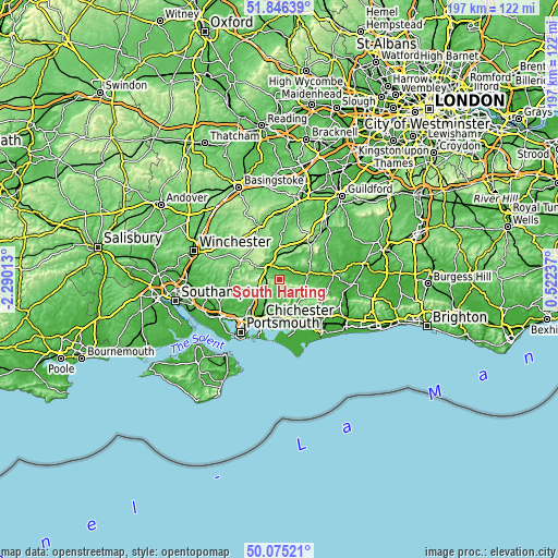 Topographic map of South Harting