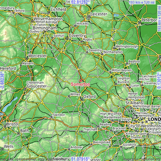 Topographic map of Somerton