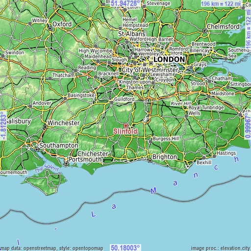 Topographic map of Slinfold