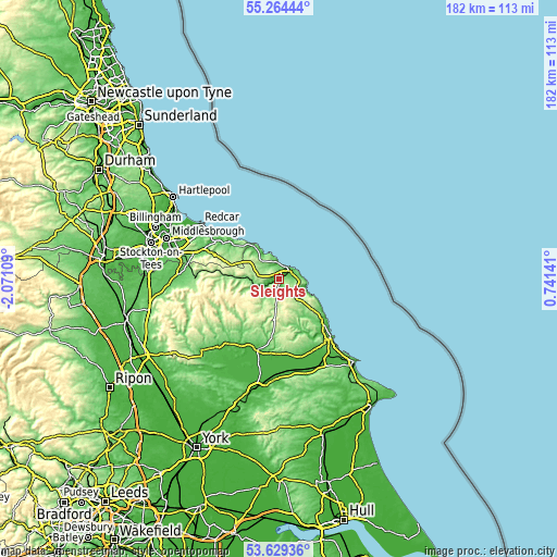 Topographic map of Sleights