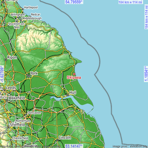 Topographic map of Skipsea