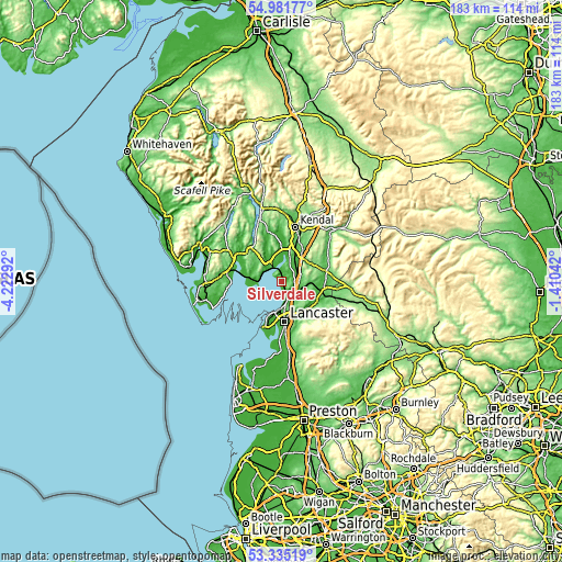 Topographic map of Silverdale