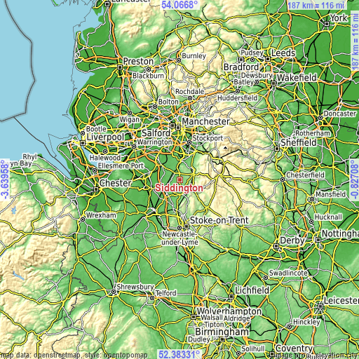 Topographic map of Siddington