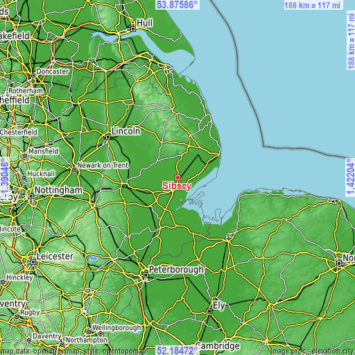 Topographic map of Sibsey