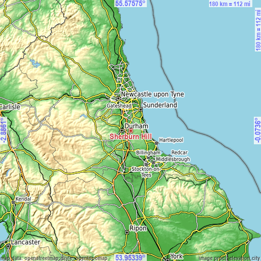Topographic map of Sherburn Hill