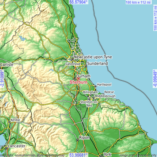 Topographic map of Sherburn