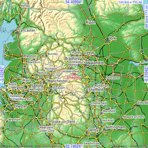 Topographic map of Shepley