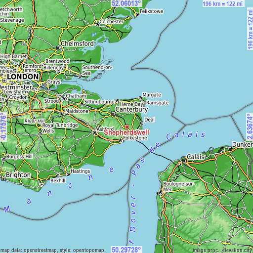 Topographic map of Shepherdswell