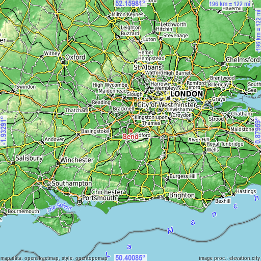 Topographic map of Send